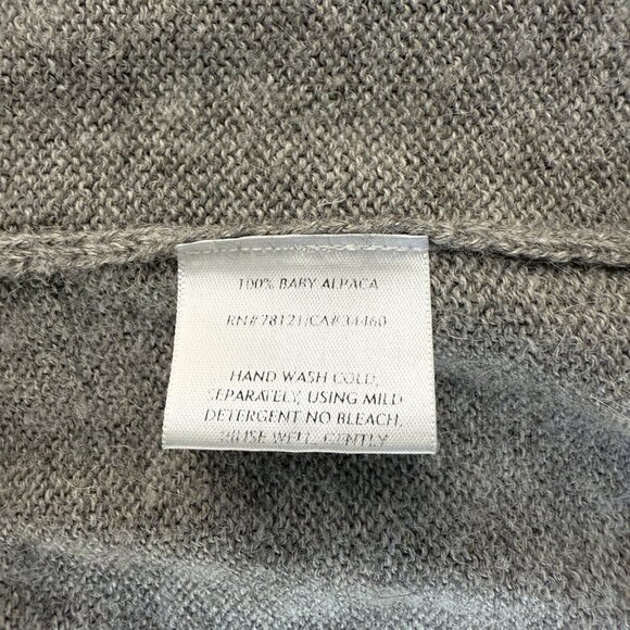 Eileen Fisher Women's Medium Gray‎ Cardigan Sweater Baby Alpaca Wool Open Front - Picture 5 of 16